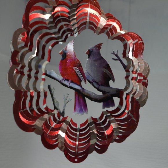 3D Cardinal birds wind spinner Please watch the video for full effect 12 inch - Picture 1 of 9